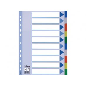 Faneblad ESSELTE PP A4 10-delt flerfarvet