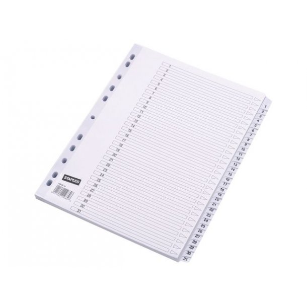 Kartonregister STAPLES A4 1-31