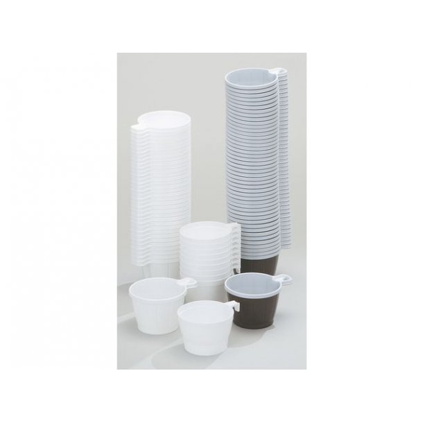 Kaffekop plast m/hank 21cl brun/hvid (50stk) incl afgift