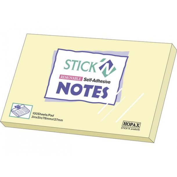 Notes Stick'n Notes 76x127mm gul