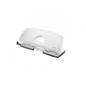 Hulapparat Leitz hvid 4-huls m/skinne t/25ark 5012