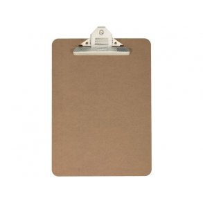 Clipboard A4 MDF m/kraftig klemme brun