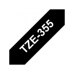 Tape BROTHER TZE355 24mm hvid p sort