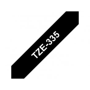 Tape BROTHER TZE335 12mm hvid p sort