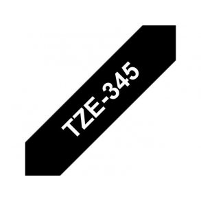 Tape BROTHER TZE345 18mm hvid p sort