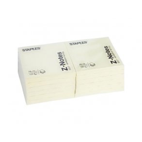 Z-note STAPLES 76x76mm gul - 1 stk