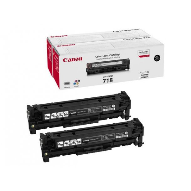 Toner CANON 718BK sort 2/pk.