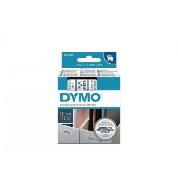 Tape DYMO D1 12mm bl p hvid