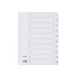 Plastregister STAPLES A4 1-10 hvide