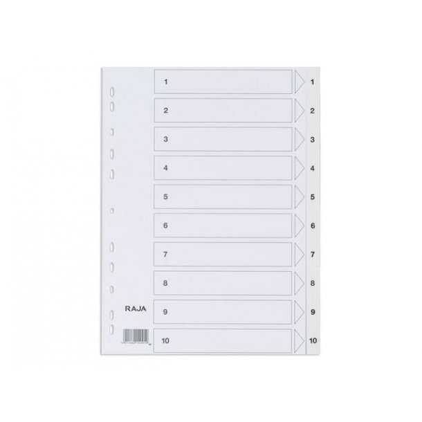 Plastregister STAPLES A4 1-10 hvide