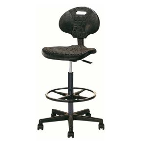 Team 1002 Industristol med ergonomisk formet sde og ryg i sort integralskum