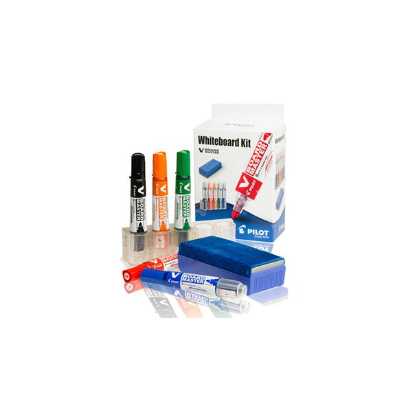 Whiteboard kit Pilot 5 penne, holder, visker