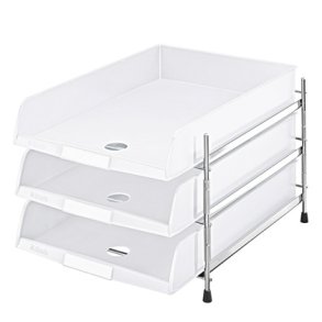 Brevbakkest Esselte C4 m/3 bakker hvid