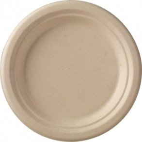 Tallerken bagasse NatureWorks brun 22cm 50stk/ps (incl afgift)