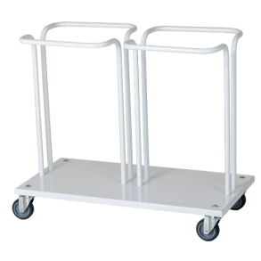 Dobbelt affaldsstativ p hjul 2x40L hvid