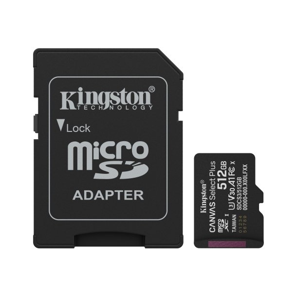 Kingston Canvas Select Plus microSDXC UHS-I Memory Card 512GB 150MB/s