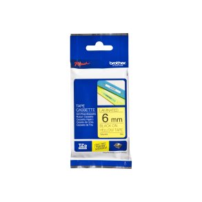 Brother TZe611 6mm sort/gul