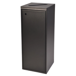 Affaldsbeholder med indkasthul til papir 100L sort