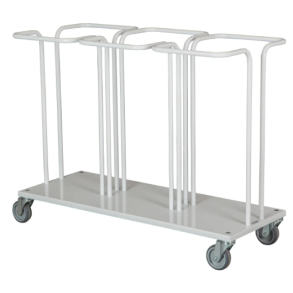 Trippel affaldsstativ p hjul 3x110L hvid