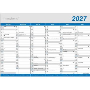 Kontorkalender A4 klassisk 6mdr pr side 27059000