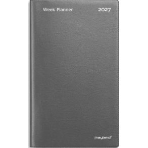 Mayland Week Planner h�jformat m�rkegr� vinyl 27088000