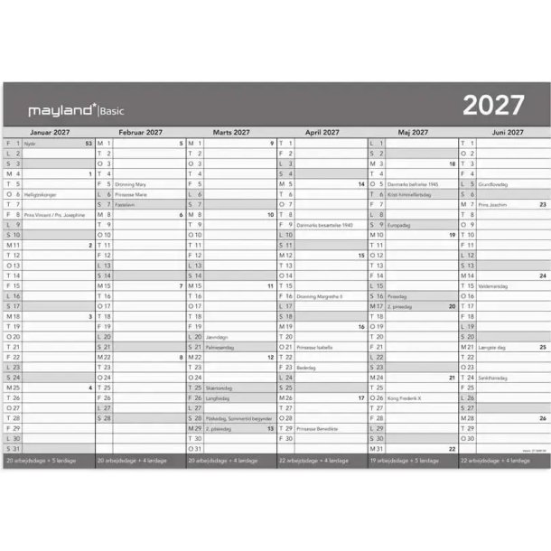 BASIC KONTORKALENDER A3 27268500