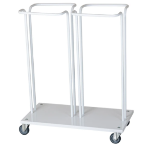 Dobbelt affaldsstativ p hjul 2x60L hvid