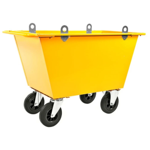 Kongamek affaldsvogn m/hejsebeslag 1220x580x790mm 200L gul