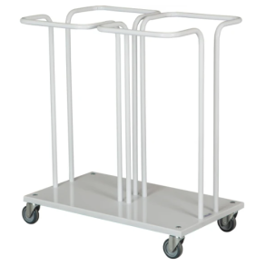Dobbelt affaldsstativ p hjul 2x110L hvid