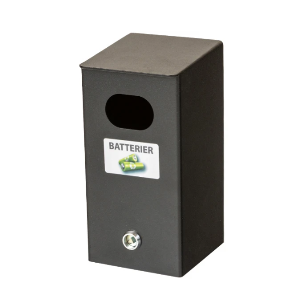Batteriboks m/ls t/brugte batterier sort