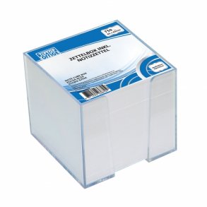 Cubusholder i klar plast med ca. 750 ark papir 8,3x8,3 cm