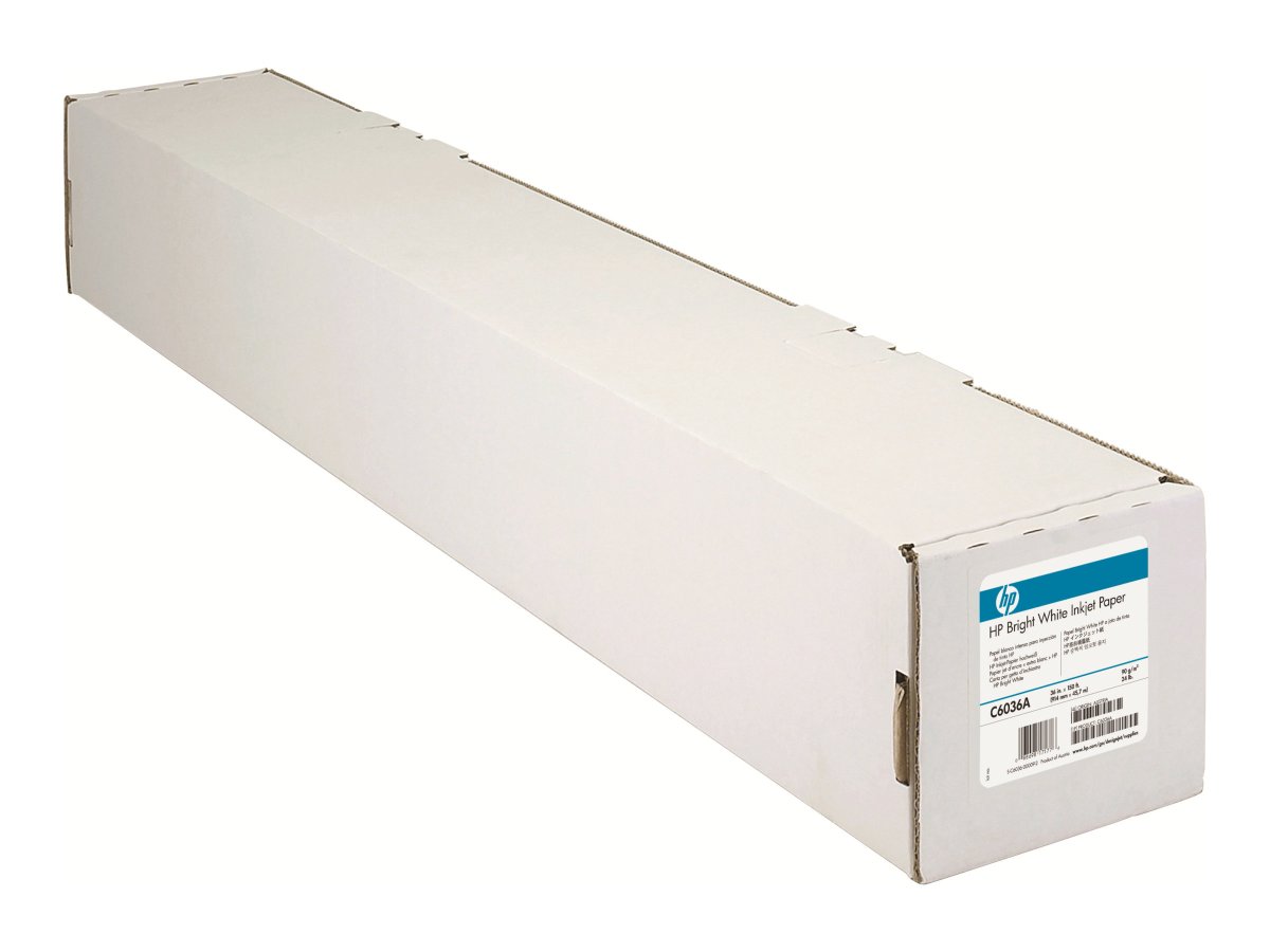 HP Bright White Inkjet Paper Papir (91,4 cm x 45,7 m) C6036A ...