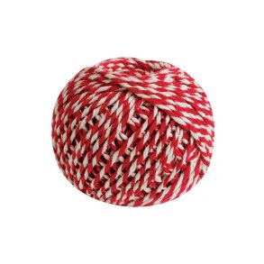 Bomuldsgarn gavebnd rd/hvid 40 meter