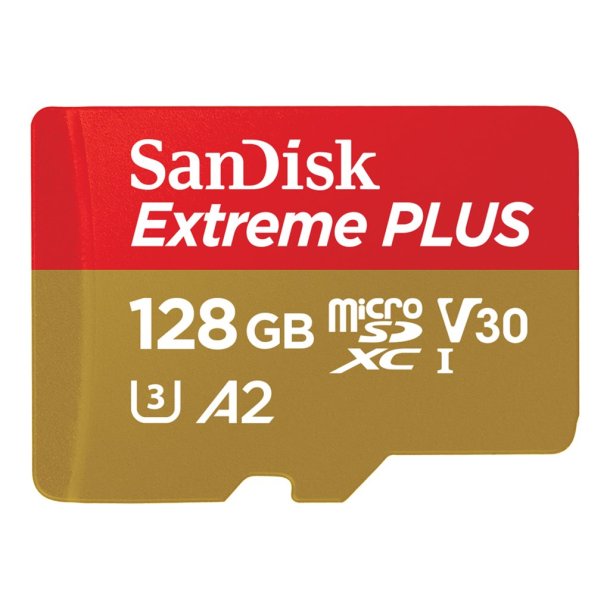 Sandisk Extreme PLUS 128 GB Micro SDXC med adapter