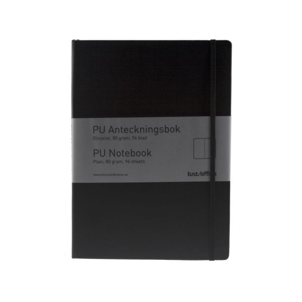 PU Notesbog A5 Blank Sort