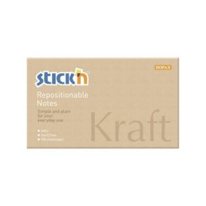 Notesblok 76x127 100 Blad Kraftpapir Brun