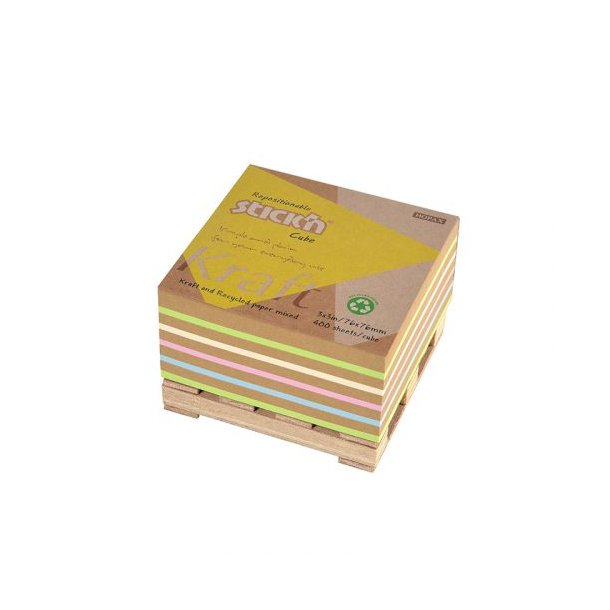 Noteskub 76x76 400 Blad Pall Assorterat Pastel