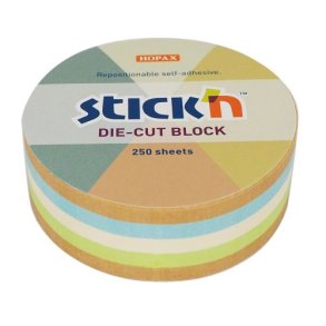 Noteskub 67x67 250 Blad Runde Assorterat