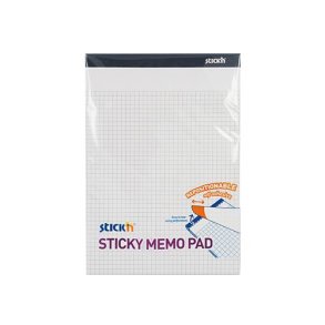 Sticky Memo 254x178 50 Blad Kvardrede Hvid