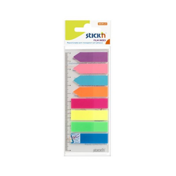 Indeksfaner 4st 45x12 4st 42x12 25 Blad Assorterat Neon