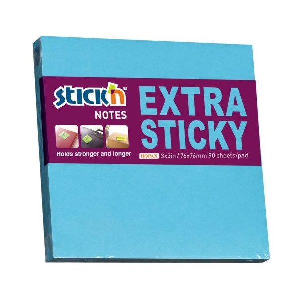 Notesblok Extra Sticky 76x76 90 Blad Neon bl