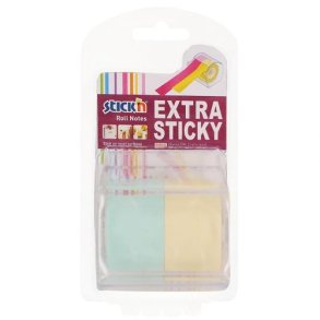 Notesrulle Stick'N gul/bl 25mmx10m i dispenser