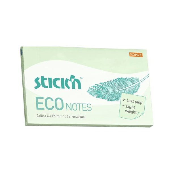 Notesblok ECO 76x127 100 Blad grn