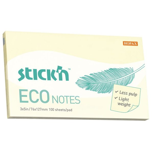 Notesblok ECO 76x127 100 Blad gul