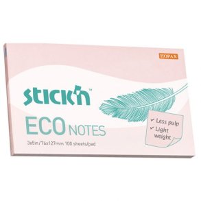 Notesblok ECO 76x127 100 Blad lyserd
