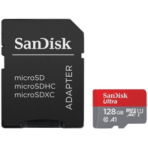 Sandisk Ultra Micro SDXC 128 GB A1 med adapter
