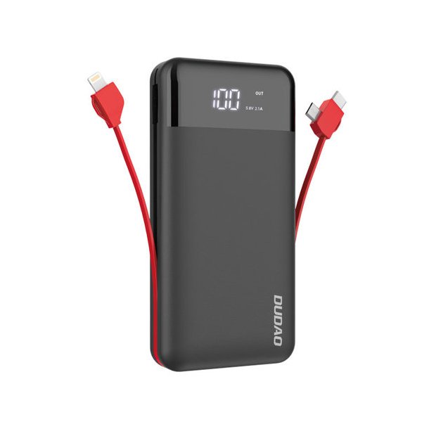 Dudao K1Pro powerbank 20000mAh 15Watt 4xcables sort