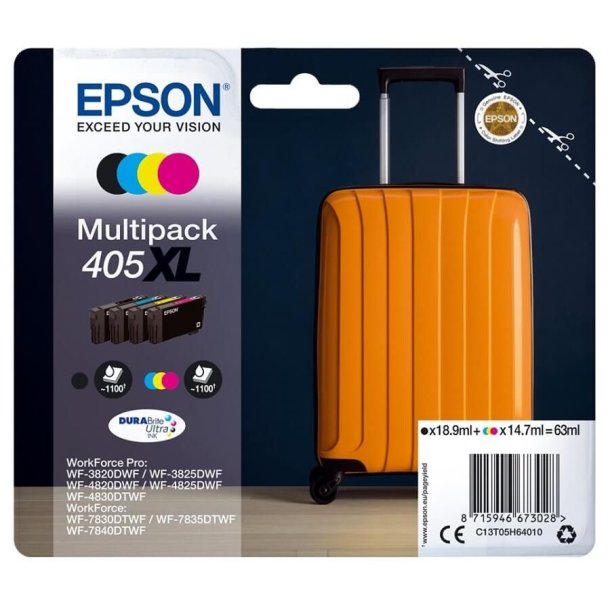 Epson 405XL Multipack Sort Gul Cyan Magenta Blk C13T05H64010