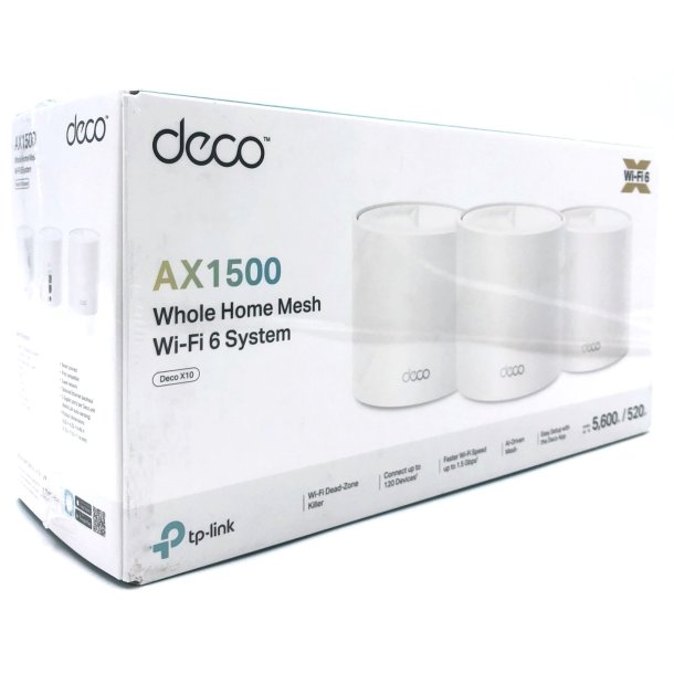 TP-Link Deco X10 V1 Wi-Fi Mesh system desktop med 3 enheder