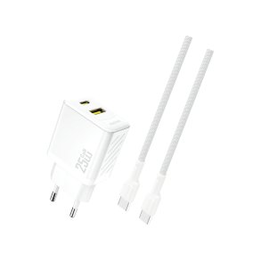 Dudao A26TCEU Adapter 25Watt 1xUSB-C 1xUSB-A 1meter kabel